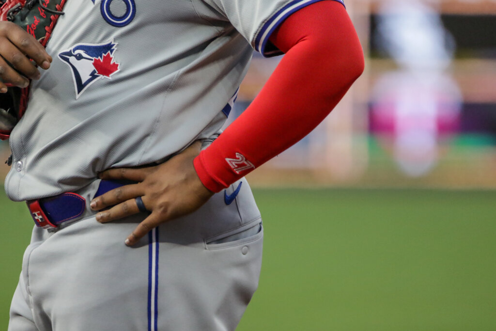 What pros wear vladimir guerrero jr s custom numbered arm sleeve