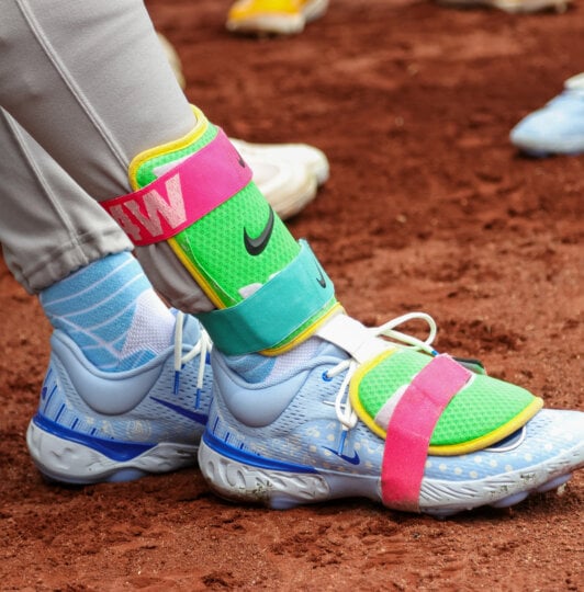 What Pros Wear: Ronald Acuña Jr.'s Nike Leg and Elbow Guards